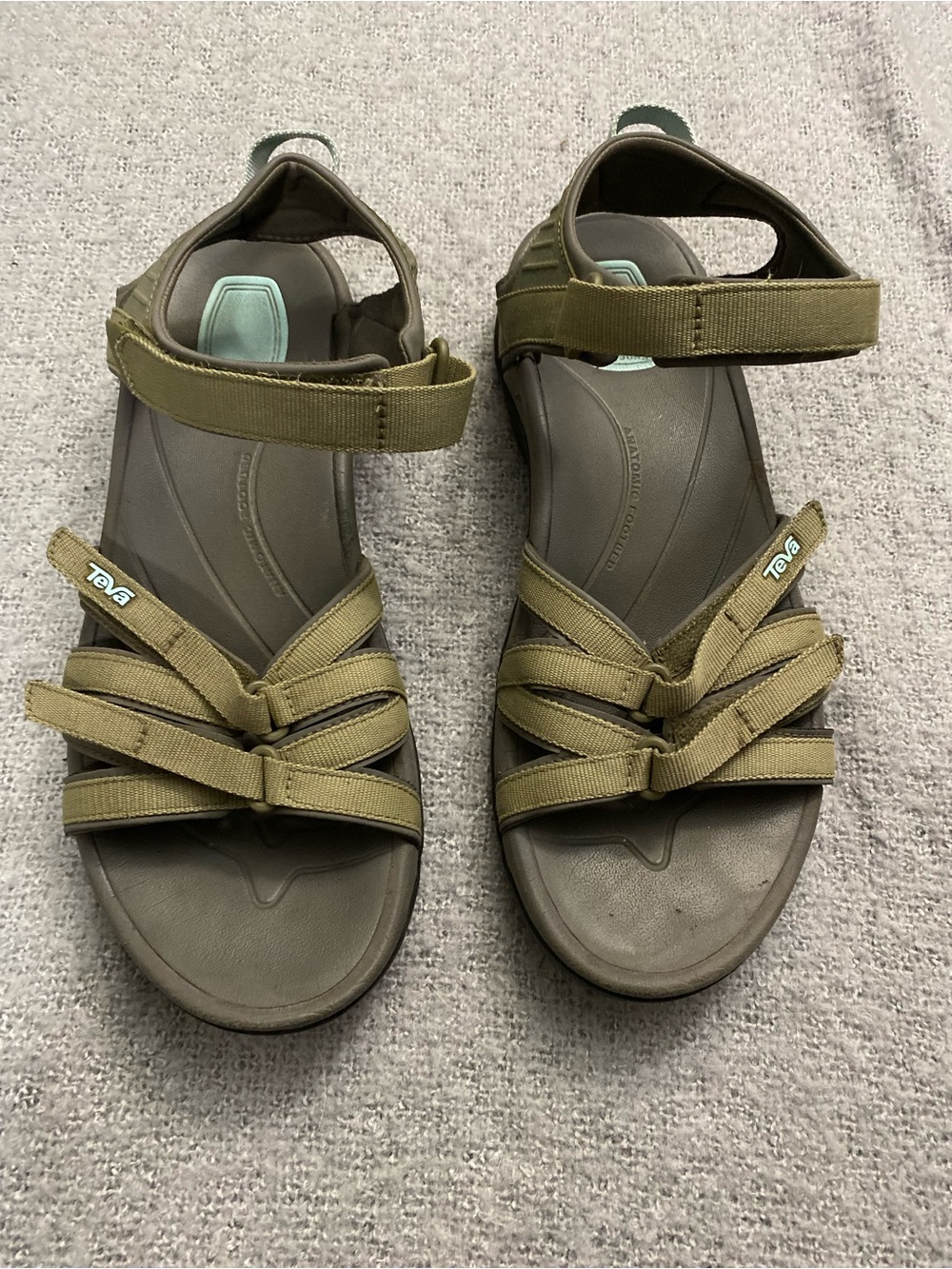 Teva Women's Olive/Tan Strappy Outdoor Sandals